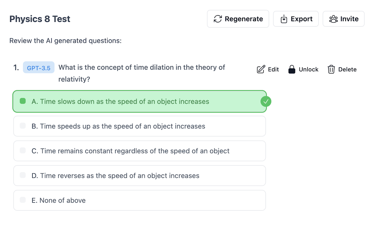 Learning with AI-generated practice tests